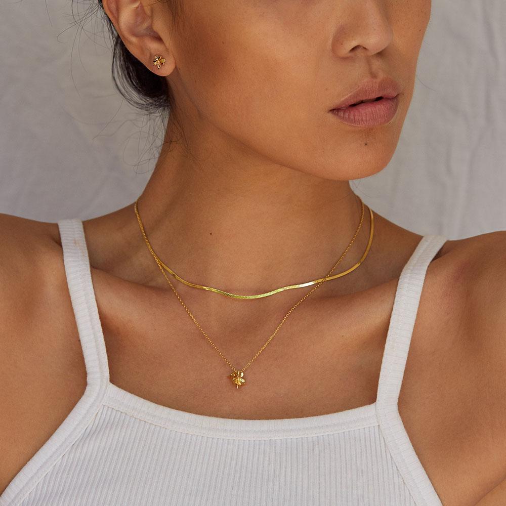 Aquilia Fine Snake Chain Necklace- Gold
