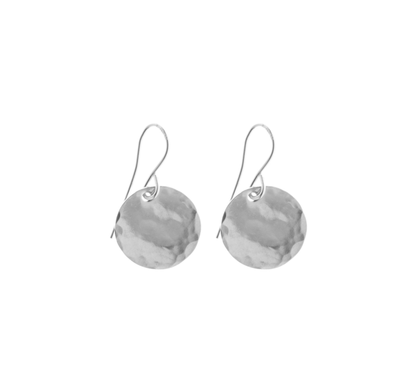 Small Classic Hammered Disc Earrings - Gold, Silver, Rose