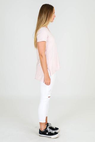 Brighton Tee - Blush Marle