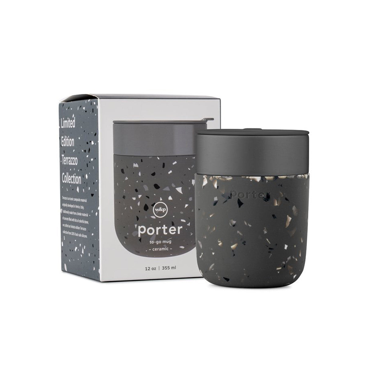 Porter Coffee Mug 355ml - Charcoal Terrazzo