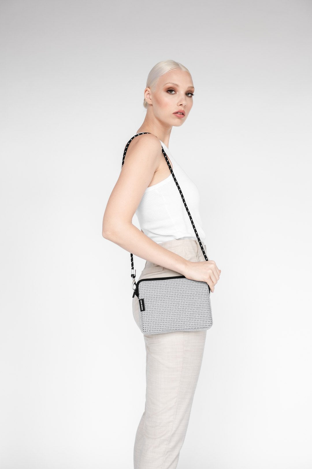 Prene - Pixie Crossbody Bag - Light Grey Marle