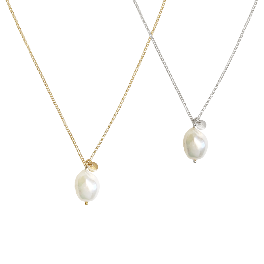 Tess Baroque Pearl Necklace - Gold, Silver, Rose