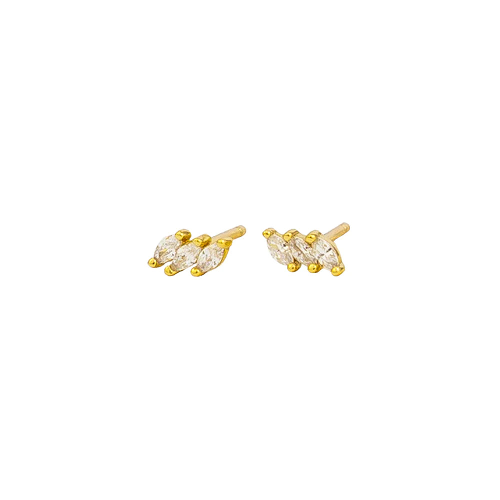 Nellie Studs - Gold and Crystal