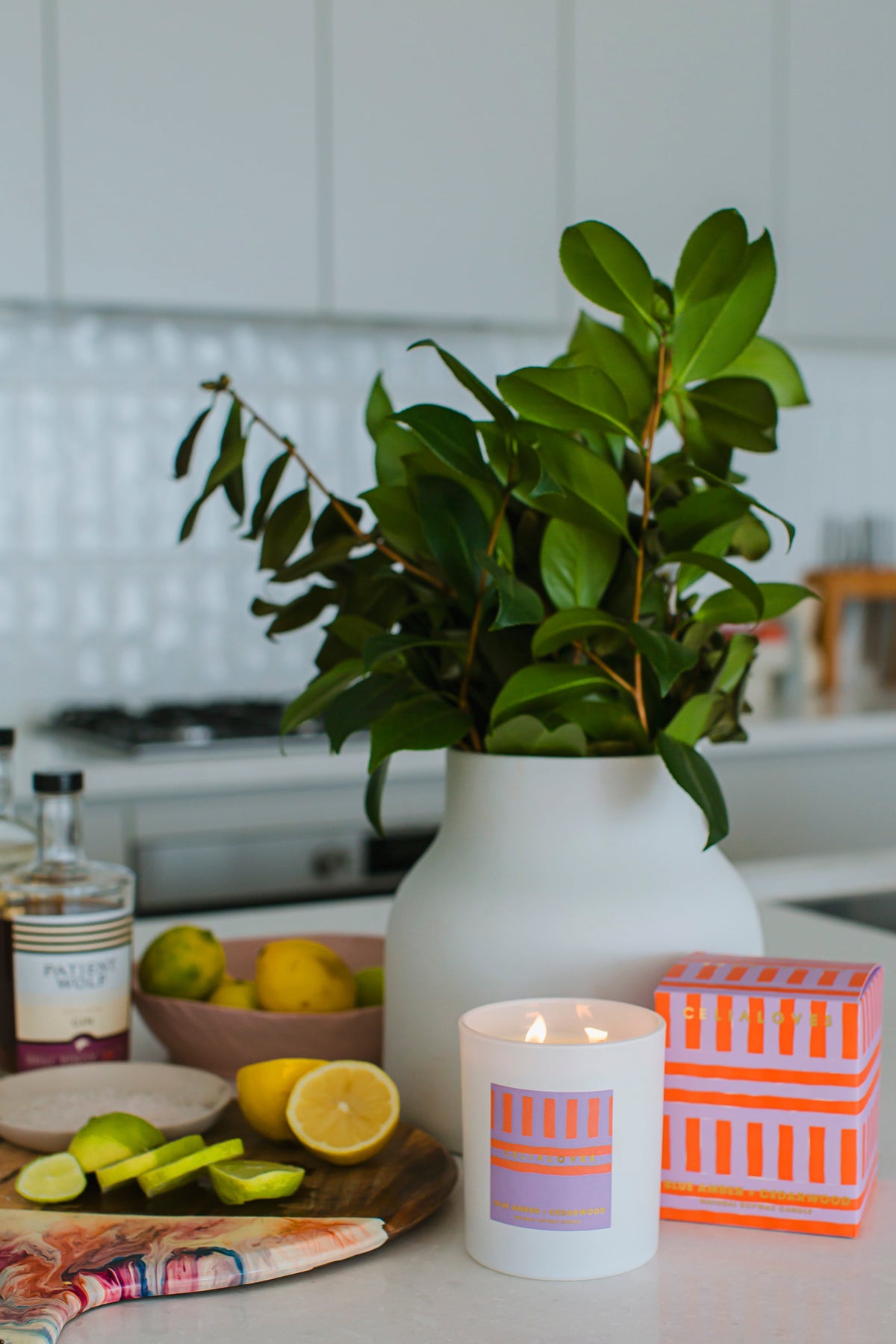 Blue Amber + Cedarwood Candle
