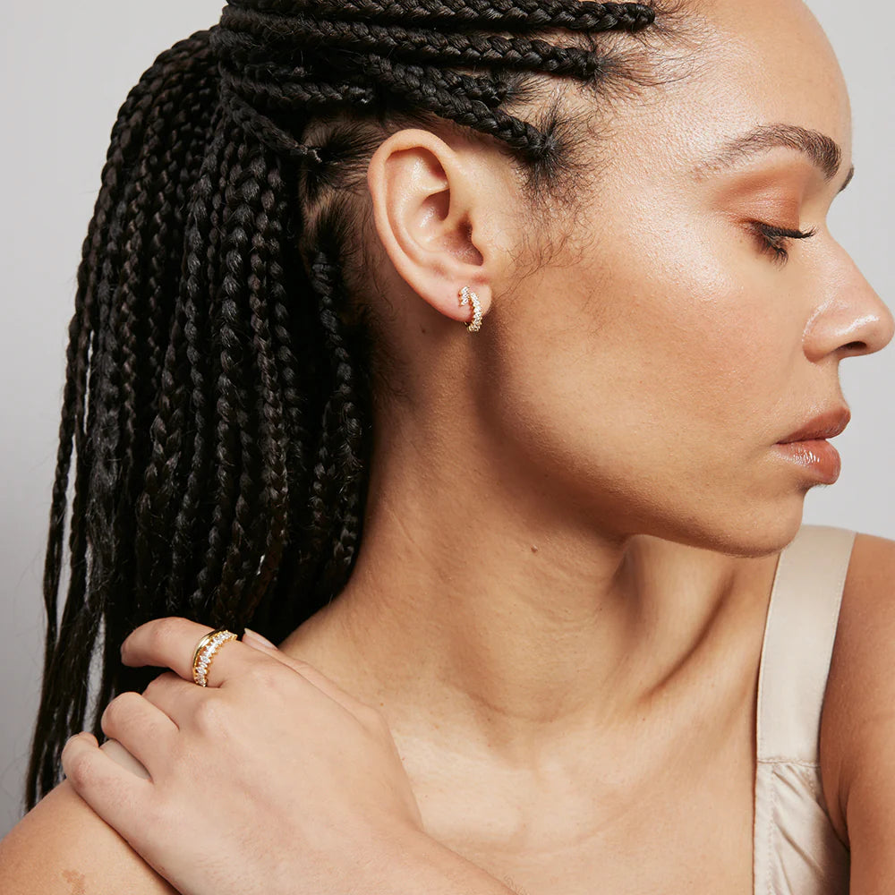 Nellie Studs - Gold and Crystal