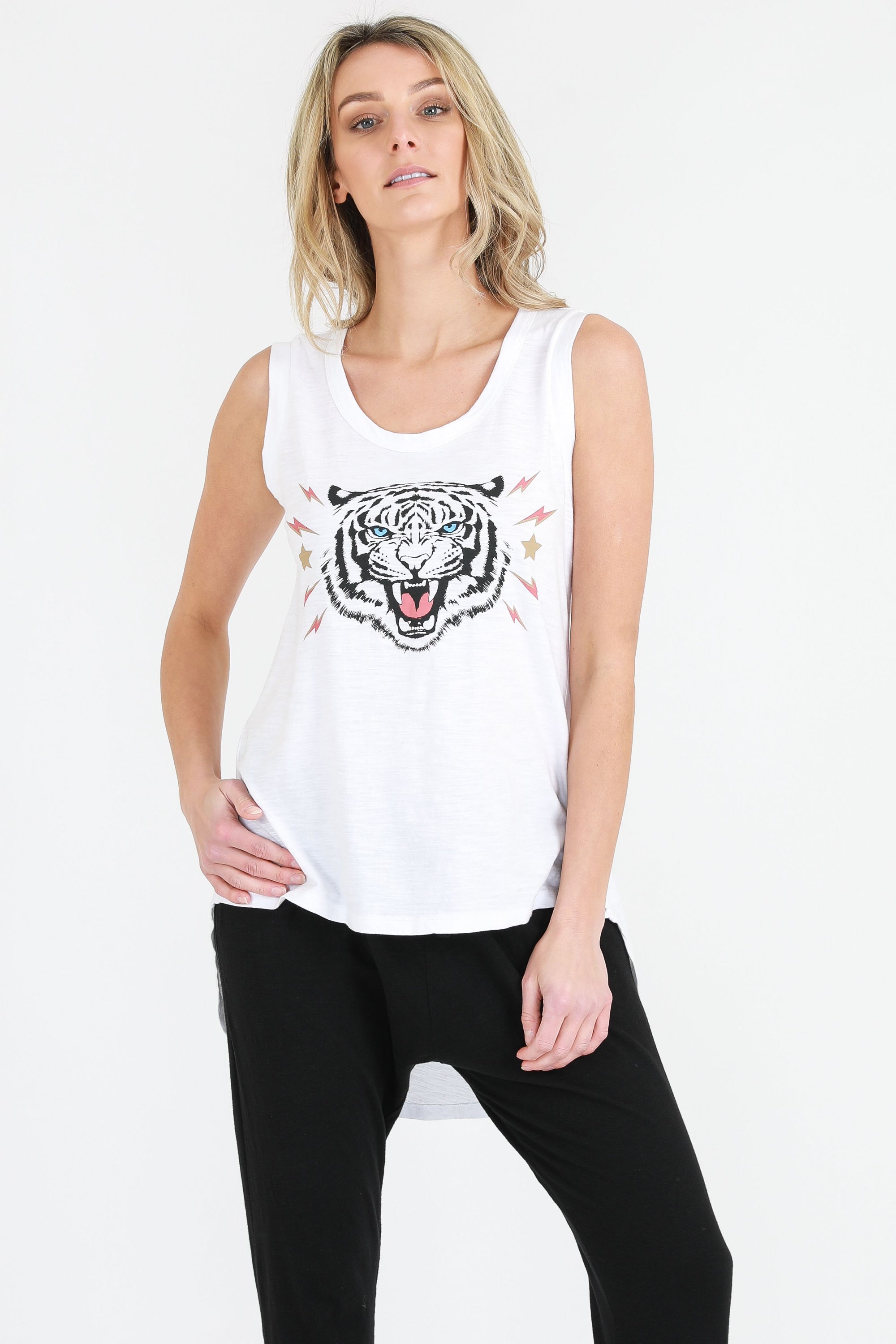 Tiger Bolt Tank - White